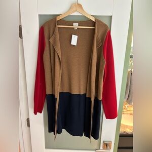 J. Crew Women's Colorblock Cardigan - Red, Brown, Navy